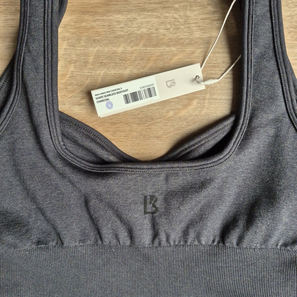 NWT Buff Bunny Corset Charcoal Gray Bodysuit Seamless Shapewear Small 24" Inseam - Picture 9 of 9